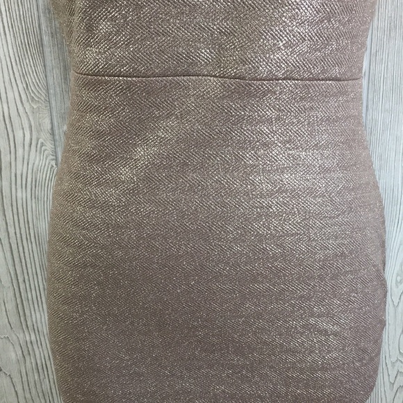 Charlotte Russe Metallic Gold Dress Size Large - Picture 4 of 11